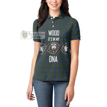 Wood Tartan Women's Polo Shirt with Family Crest DNA In Me Style Women - Tartanvibesclothing Shop