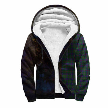 Wood Tartan Family Crest Sherpa Hoodie Alba Gu Brath Be Brave Lion Ancient Style