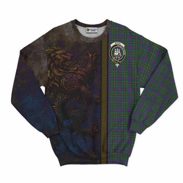 Wood Tartan Family Crest Sweatshirt Alba Gu Brath Be Brave Lion Ancient Style