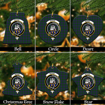Wood Tartan Christmas Ornaments with Family Crest