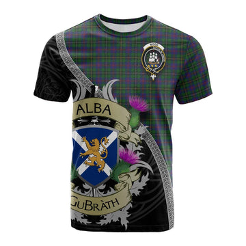 Tartan Vibes Clothing Wood Tartan Family Crest Cotton T-shirt Lion Rampant Royal Thistle Shield Celtic Inspired