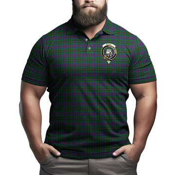 Wood Tartan Men's Polo Shirt with Family Crest