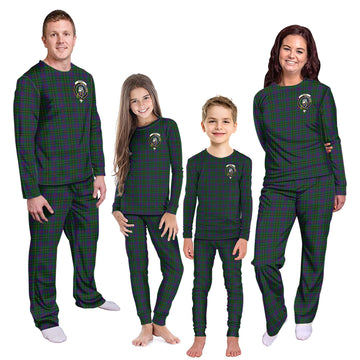 Wood Tartan Pajamas Family Set with Family Crest