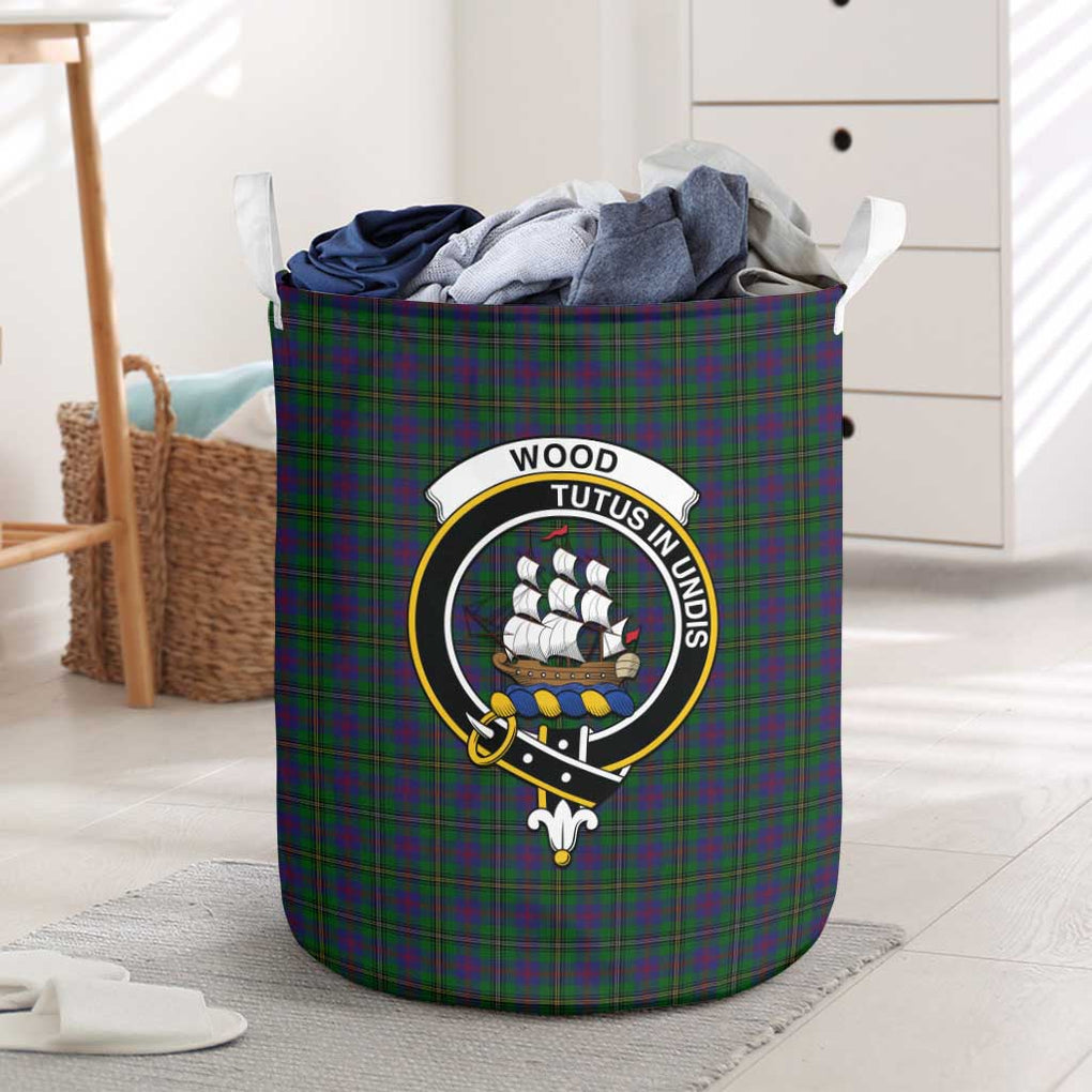 Wood Tartan Laundry Basket with Family Crest One Size - Tartanvibesclothing Shop
