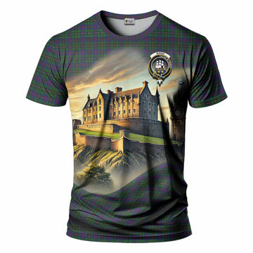 Tartan Vibes Clothing Wood Tartan Family Crest T-Shirt with Scottish Ancient Castle Stype