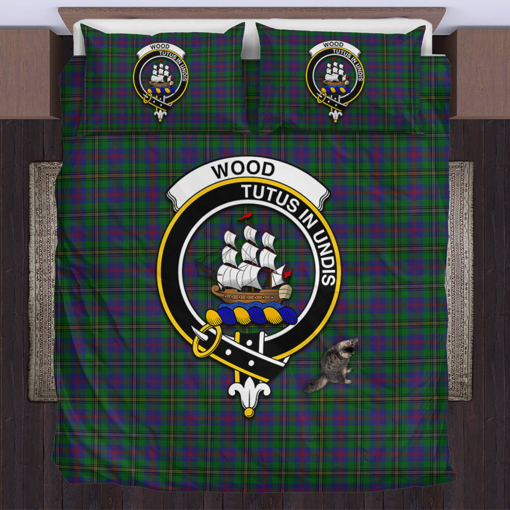 Wood Tartan Bedding Set with Family Crest US Bedding Set - Tartan Vibes Clothing