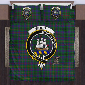 Wood Tartan Bedding Set with Family Crest US Bedding Set - Tartan Vibes Clothing