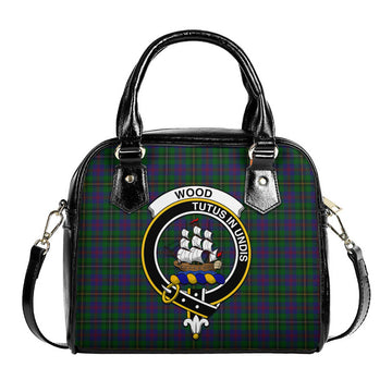 Wood Tartan Shoulder Handbags with Family Crest
