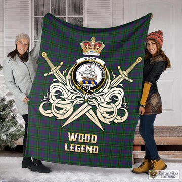 Wood Tartan Blanket with Clan Crest and the Golden Sword of Courageous Legacy