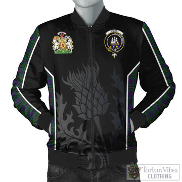 Wood Tartan Bomber Jacket with Family Crest and Scottish Thistle Vibes Sport Style