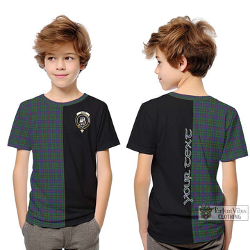 Wood Tartan Kid T-Shirt with Family Crest and Half Of Me Style Youth XL Size14 - Tartanvibesclothing Shop