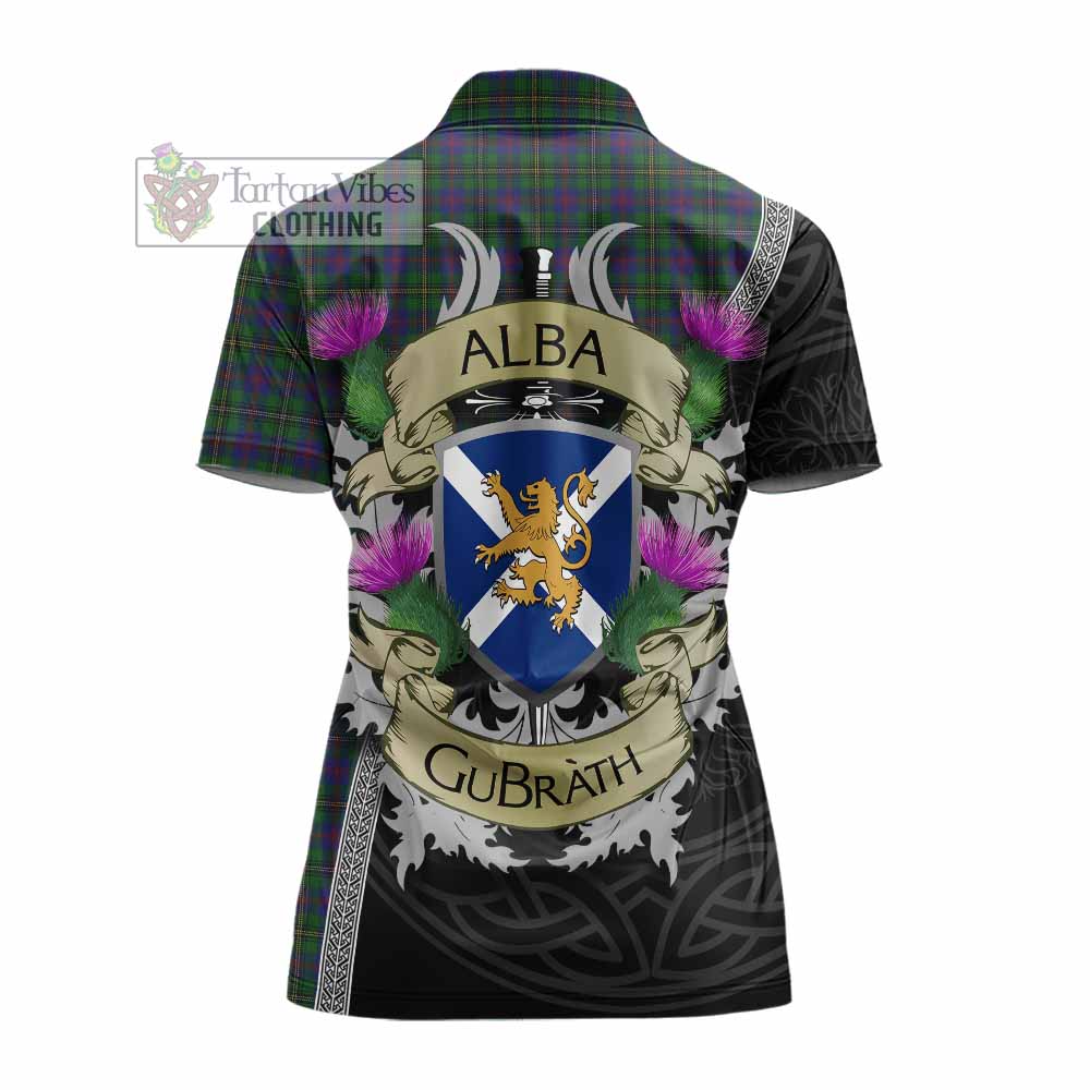 Tartan Vibes Clothing Wood Tartan Family Crest Women's Polo Shirt Lion Rampant Royal Thistle Shield Celtic Inspired