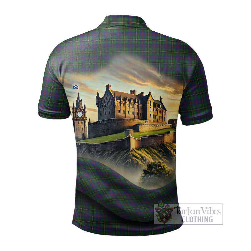 Tartan Vibes Clothing Wood Tartan Family Crest Polo Shirt with Scottish Ancient Castle Stype