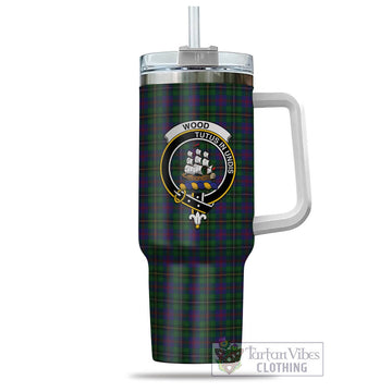 Wood Tartan and Family Crest Tumbler with Handle