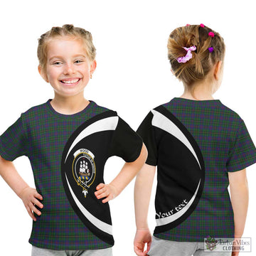 Wood Tartan Kid T-Shirt with Family Crest Circle Style - Tartan Vibes Clothing