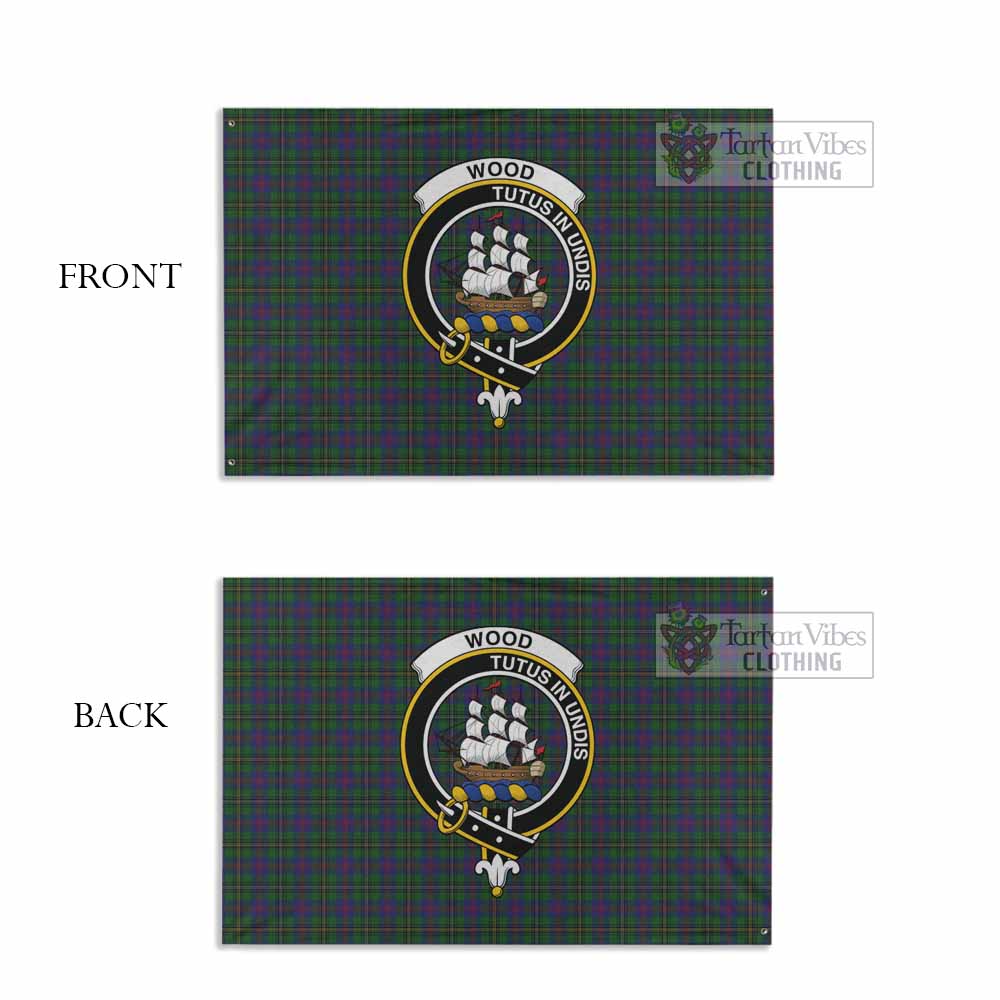 Tartan Vibes Clothing Wood Tartan House Flag with Family Crest