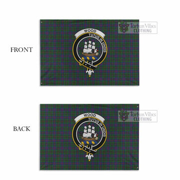Tartan Vibes Clothing Wood Tartan House Flag with Family Crest