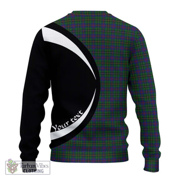 Wood Tartan Ugly Sweater with Family Crest Circle Style