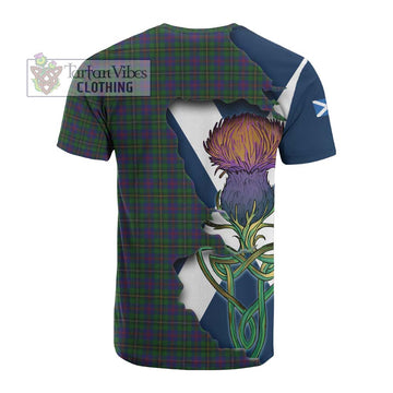 Tartan Vibes Clothing Wood Tartan Family Crest Cotton T-shirt Scottish Thistle Celtic Inspired