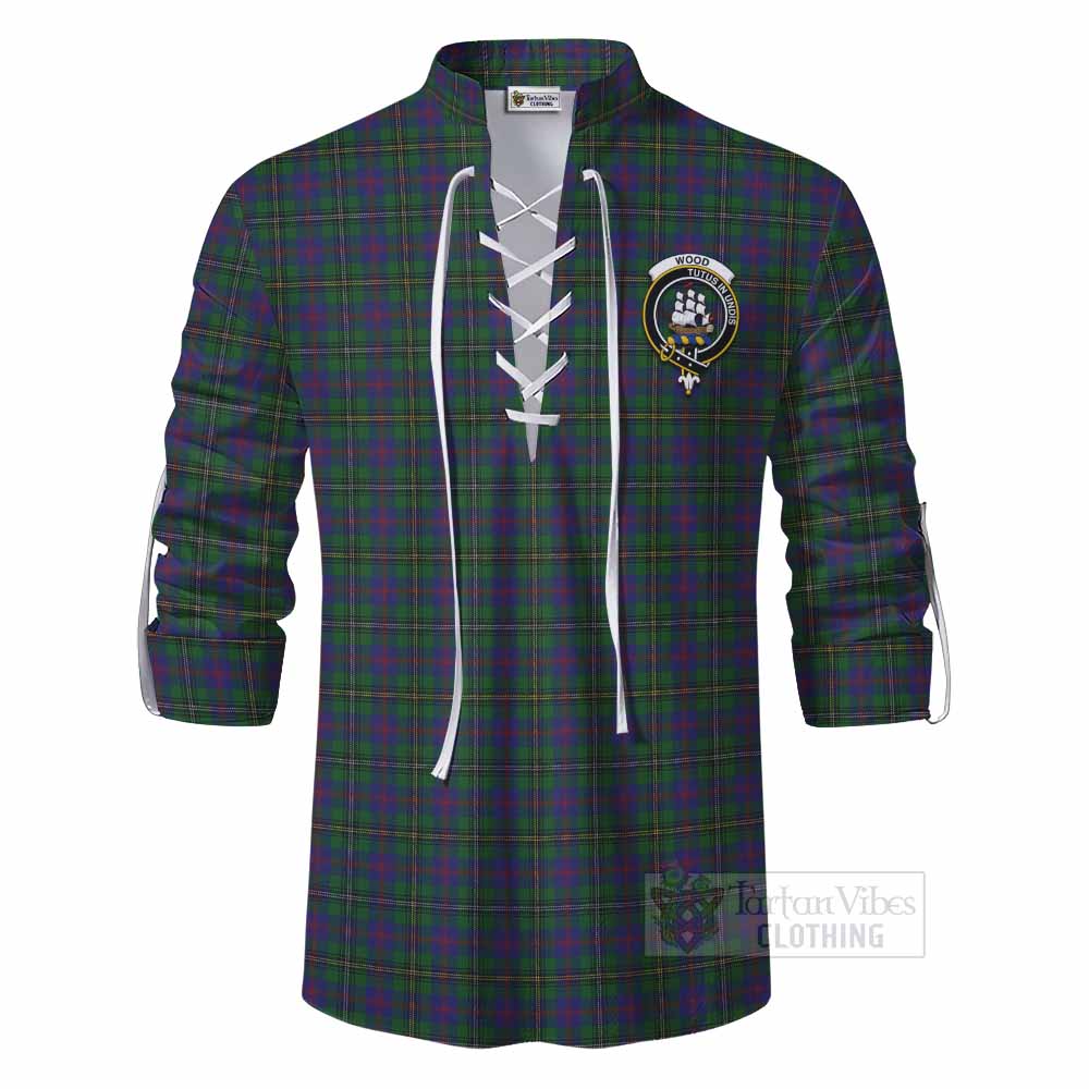Tartan Vibes Clothing Wood Tartan Ghillie Kilt Shirt with Family Crest DNA In Me Style
