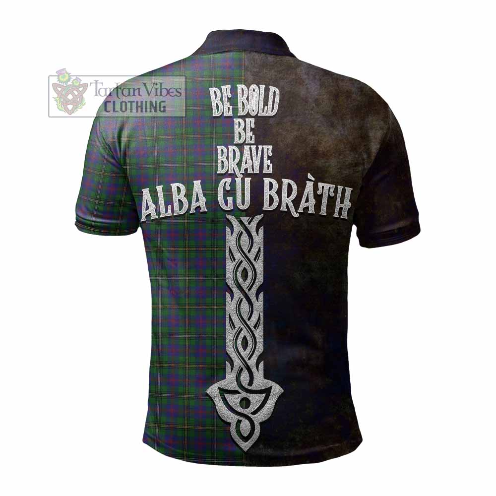 Tartan Vibes Clothing Wood Tartan Family Crest Polo Shirt Alba Gu Brath Be Brave Lion Ancient Style