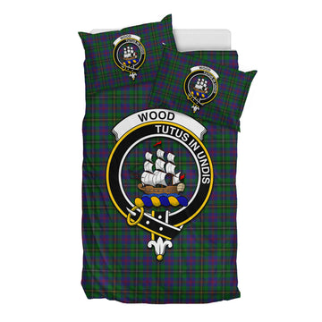 Wood Tartan Bedding Set with Family Crest - Tartan Vibes Clothing