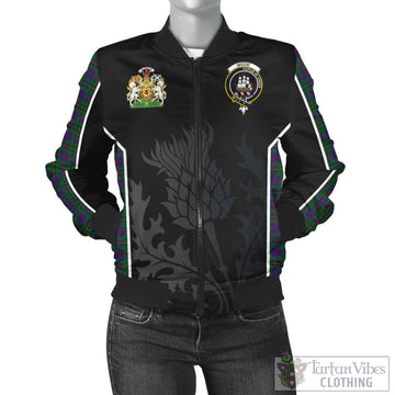 Wood Tartan Bomber Jacket with Family Crest and Scottish Thistle Vibes Sport Style