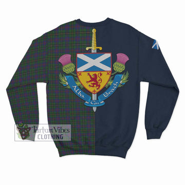 Tartan Vibes Clothing Wood Tartan Sweatshirt with Scottish Lion Royal Arm Half Style