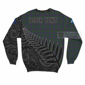 Tartan Vibes Clothing Wood Crest Tartan Sweatshirt with New Zealand Silver Fern Half Style