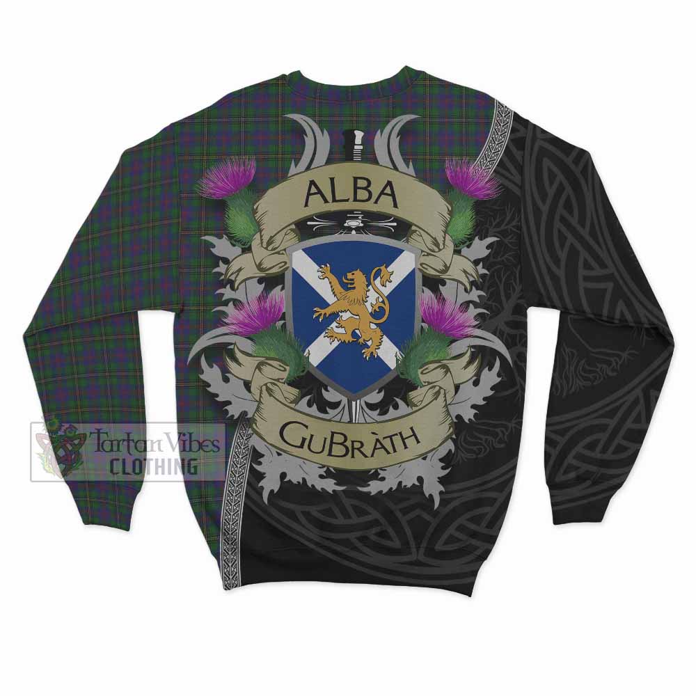 Tartan Vibes Clothing Wood Tartan Family Crest Sweatshirt Lion Rampant Royal Thistle Shield Celtic Inspired