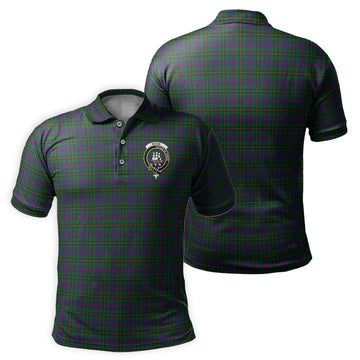 Wood Tartan Men's Polo Shirt with Family Crest