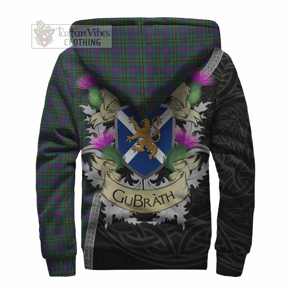 Tartan Vibes Clothing Wood Tartan Family Crest Sherpa Hoodie Lion Rampant Royal Thistle Shield Celtic Inspired