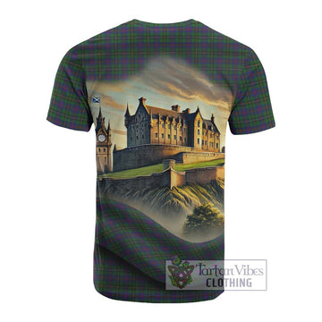 Tartan Vibes Clothing Wood Tartan Family Crest Cotton T-shirt with Scottish Ancient Castle Style