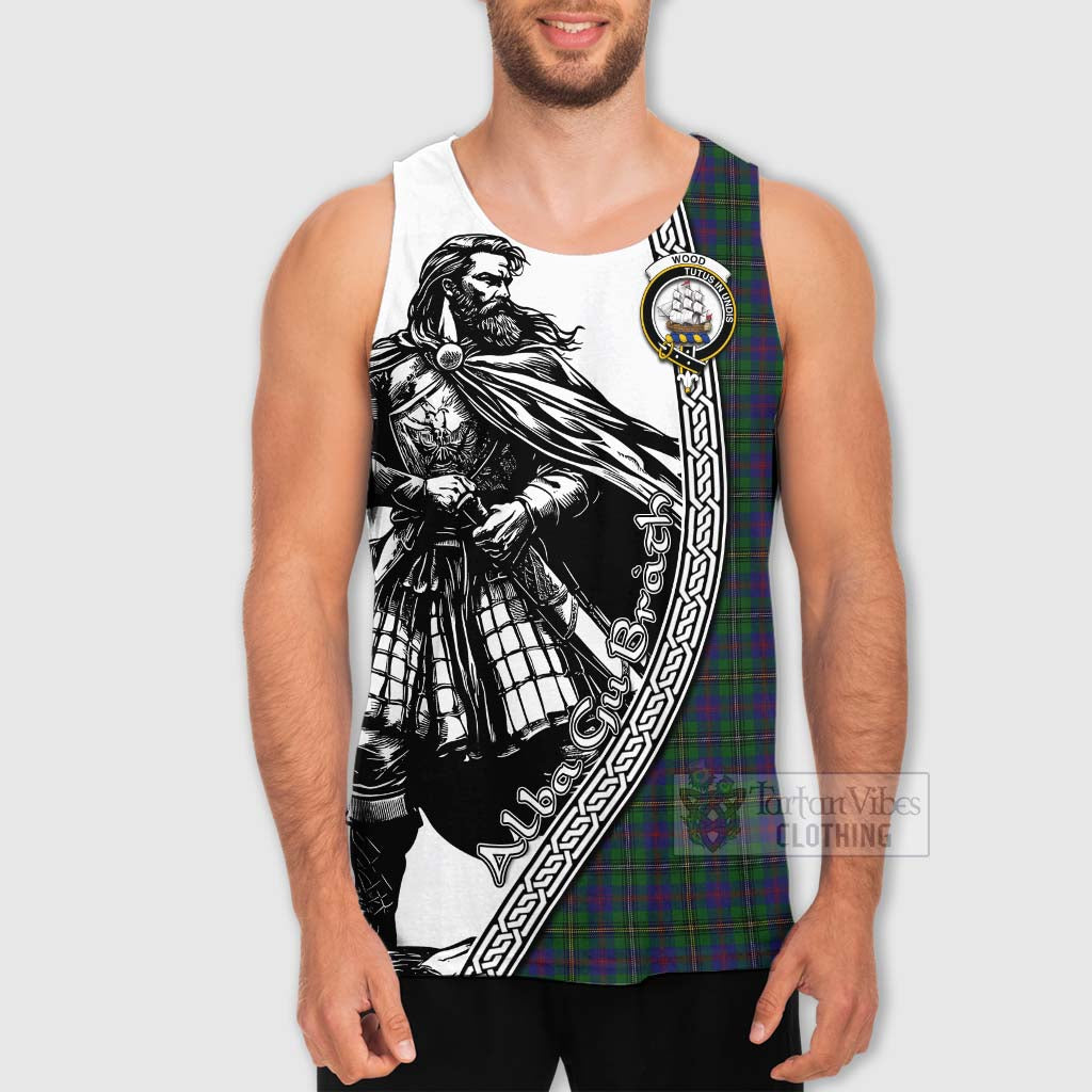 Tartan Vibes Clothing Wood Tartan Clan Crest Men's Tank Top with Highlander Warrior Celtic Style