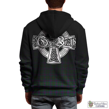 Tartan Vibes Clothing Wood Tartan Hoodie Featuring Alba Gu Brath Family Crest Celtic Inspired
