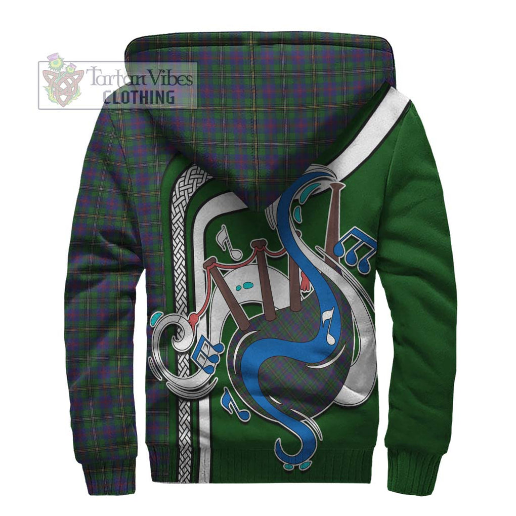 Wood Tartan Sherpa Hoodie with Epic Bagpipe Style - Tartanvibesclothing Shop