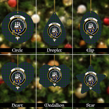 Wood Tartan Christmas Ornaments with Family Crest