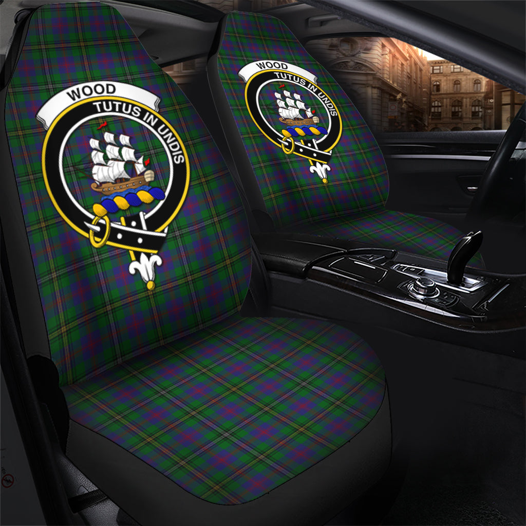 Wood Tartan Car Seat Cover with Family Crest - Tartanvibesclothing