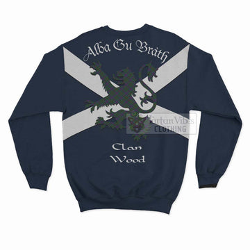 Tartan Vibes Clothing Wood Tartan Lion Rampant Sweatshirt – Proudly Display Your Heritage with Alba Gu Brath and Clan Name