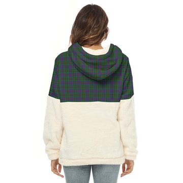 Wood Tartan Women's Borg Fleece Hoodie With Half Zip - Tartan Vibes Clothing