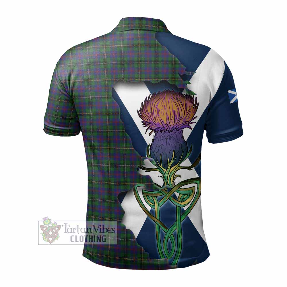 Tartan Vibes Clothing Wood Tartan Family Crest Polo Shirt Scottish Thistle Celtic Inspired