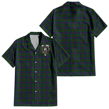 Wood Tartan Hawaiian Shirt with Family Crest