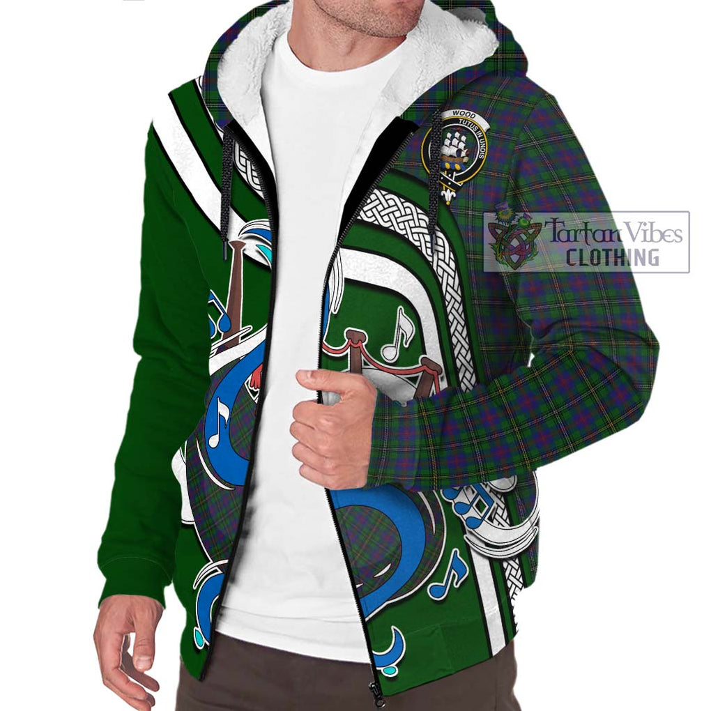 Wood Tartan Sherpa Hoodie with Epic Bagpipe Style Unisex - Tartanvibesclothing Shop