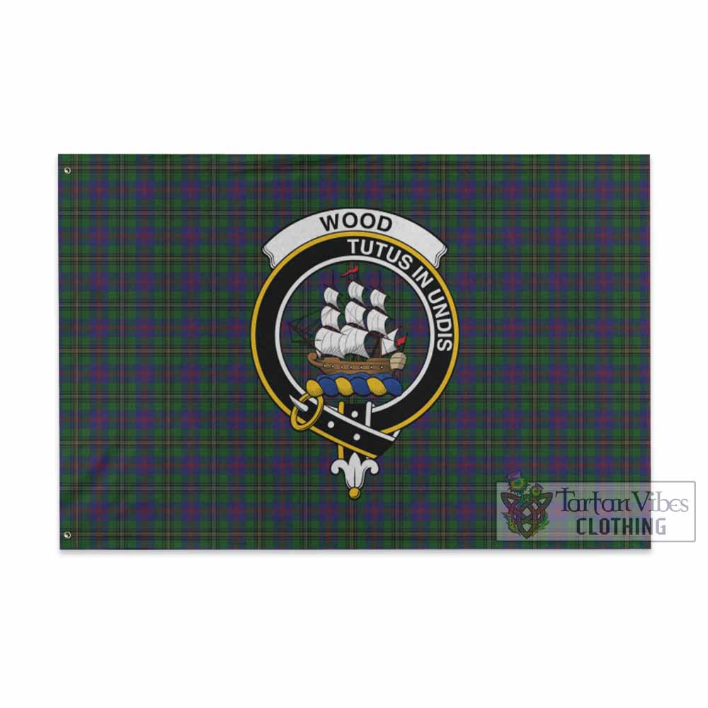 Tartan Vibes Clothing Wood Tartan House Flag with Family Crest