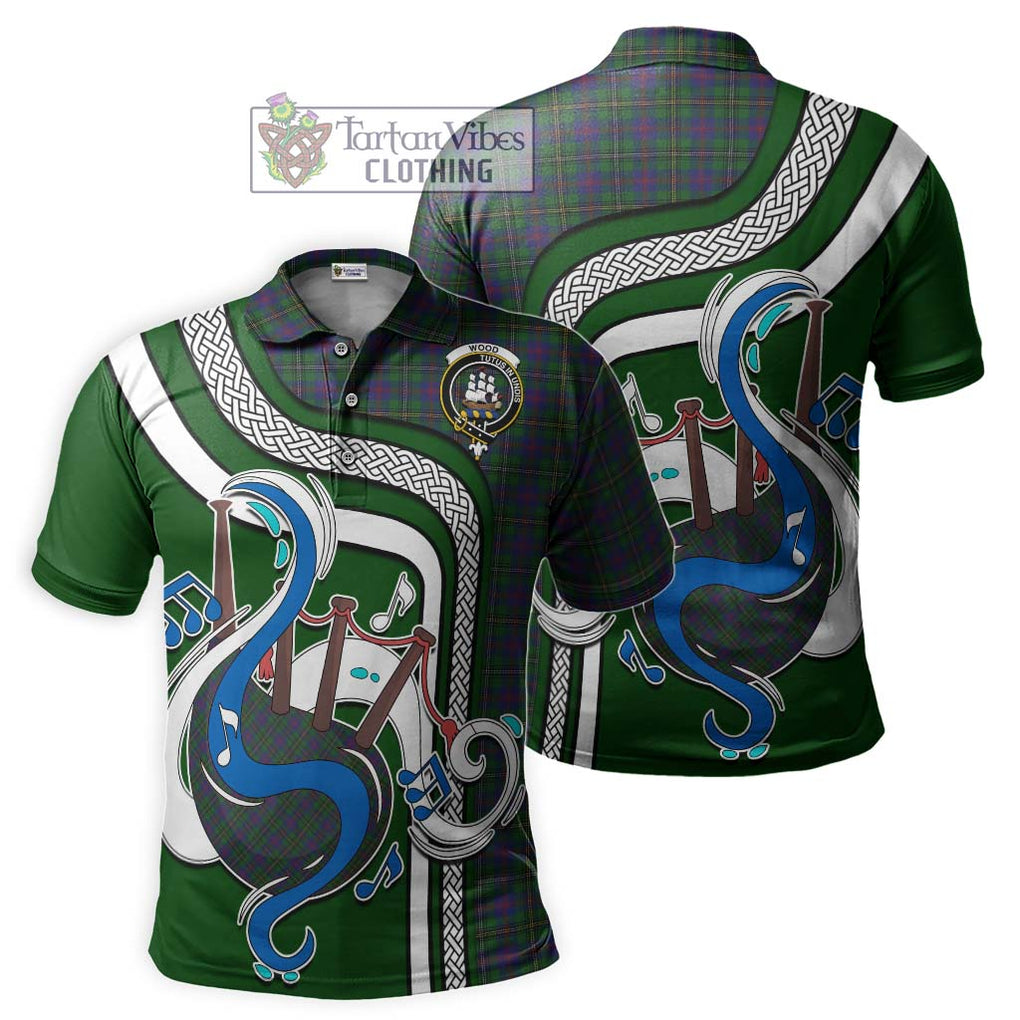 Tartan Vibes Clothing Wood Tartan Polo Shirt with Epic Bagpipe Style