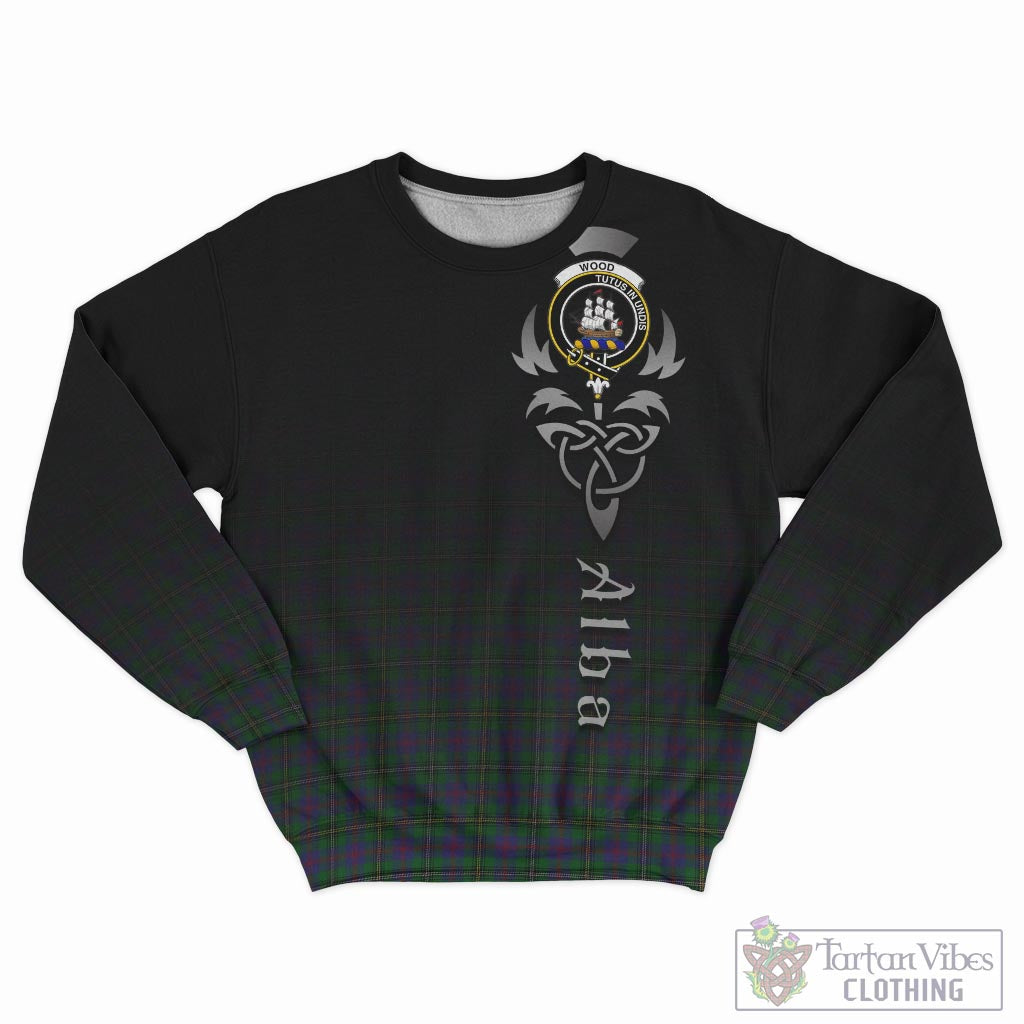 Tartan Vibes Clothing Wood Tartan Sweatshirt Featuring Alba Gu Brath Family Crest Celtic Inspired