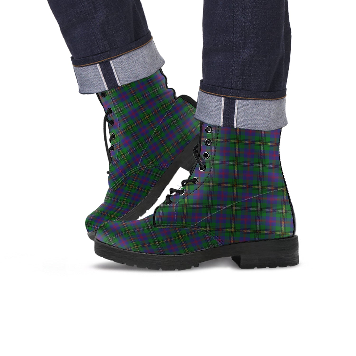 wood-tartan-leather-boots