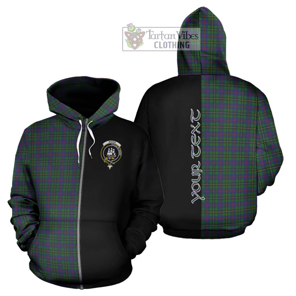 Wood Tartan Hoodie with Family Crest and Half Of Me Style - Tartanvibesclothing Shop