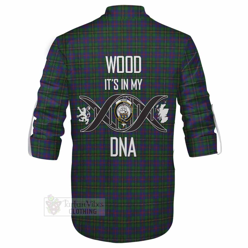 Tartan Vibes Clothing Wood Tartan Ghillie Kilt Shirt with Family Crest DNA In Me Style