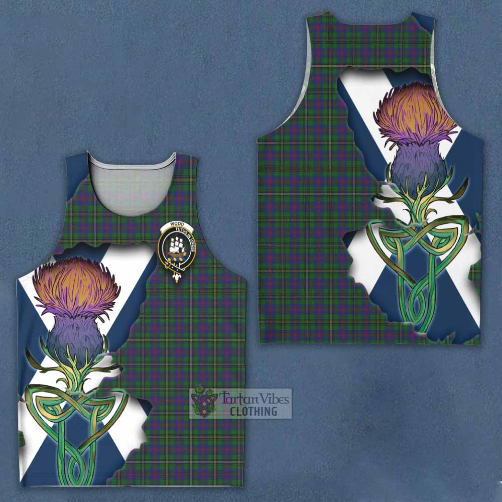 Tartan Vibes Clothing Wood Tartan Family Crest Men's Tank Top Scottish Thistle Celtic Inspired